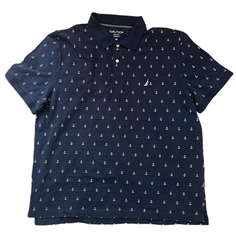 🌻 Nautica Anchor Print Polo